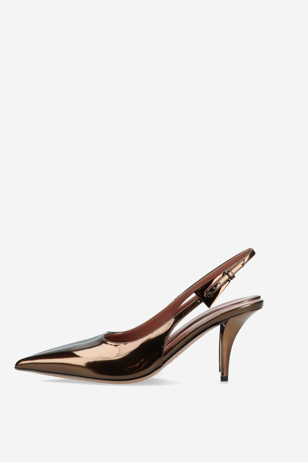 Jessica mirror leather slingbacks