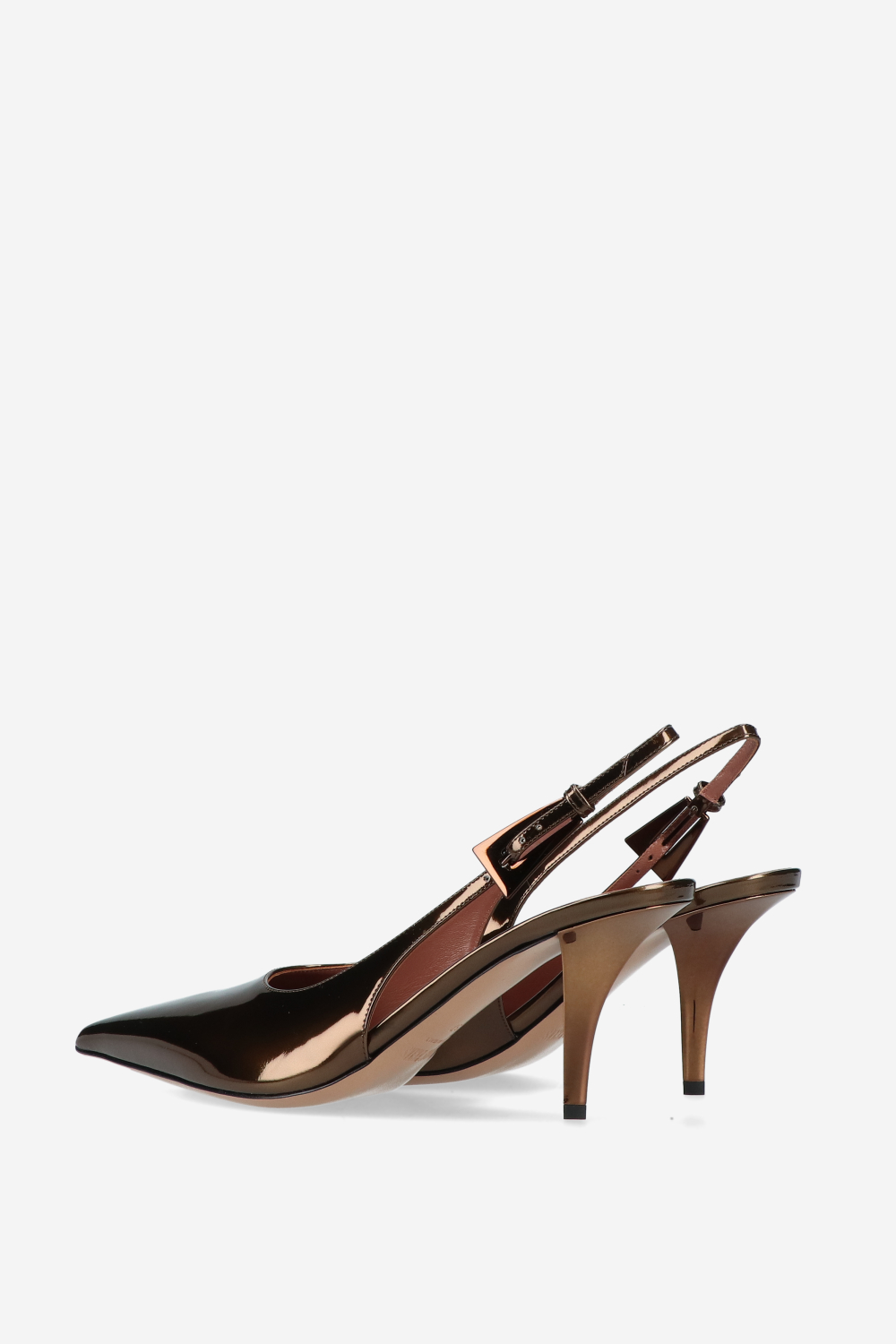 Jessica mirror leather slingbacks