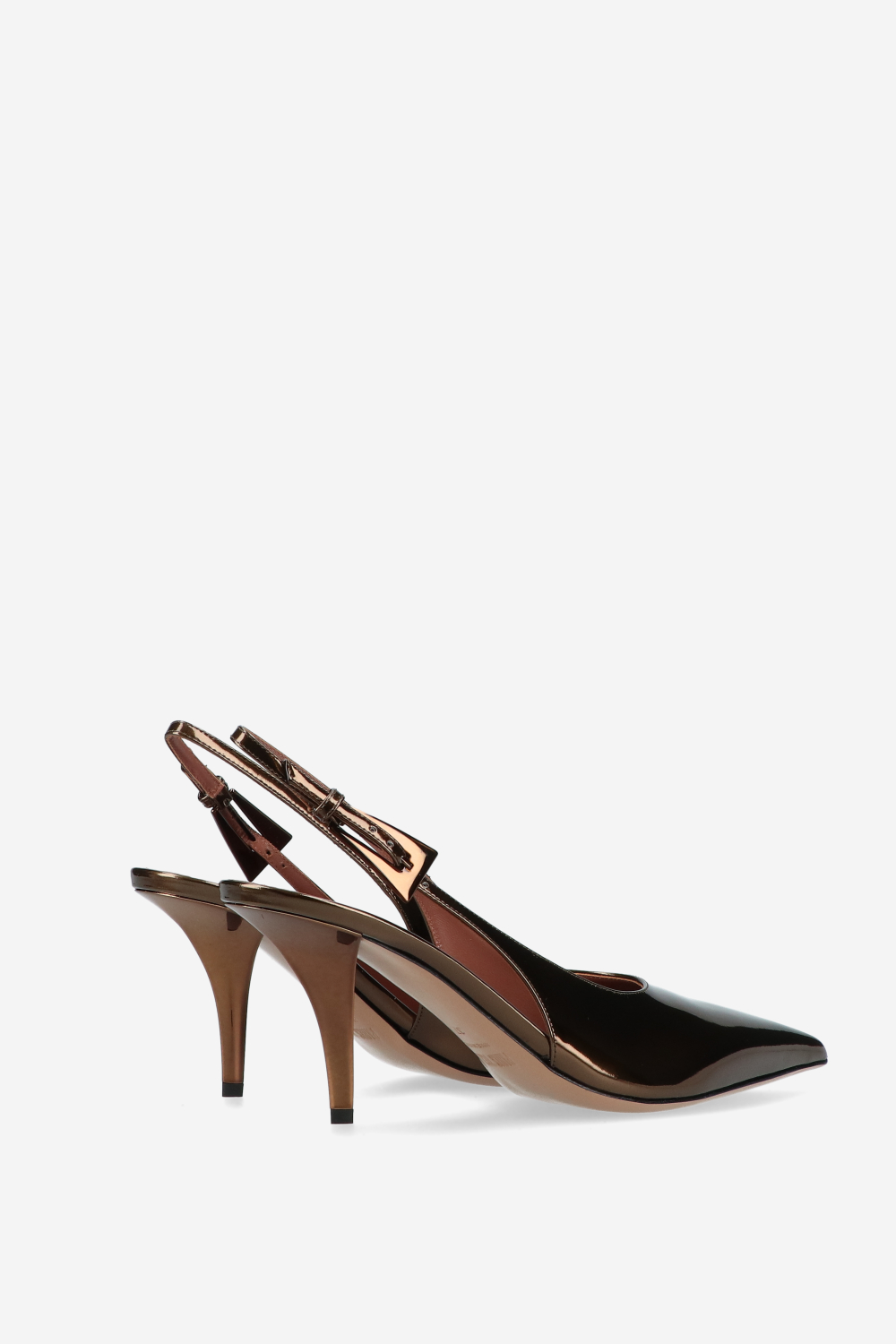 Jessica mirror leather slingbacks