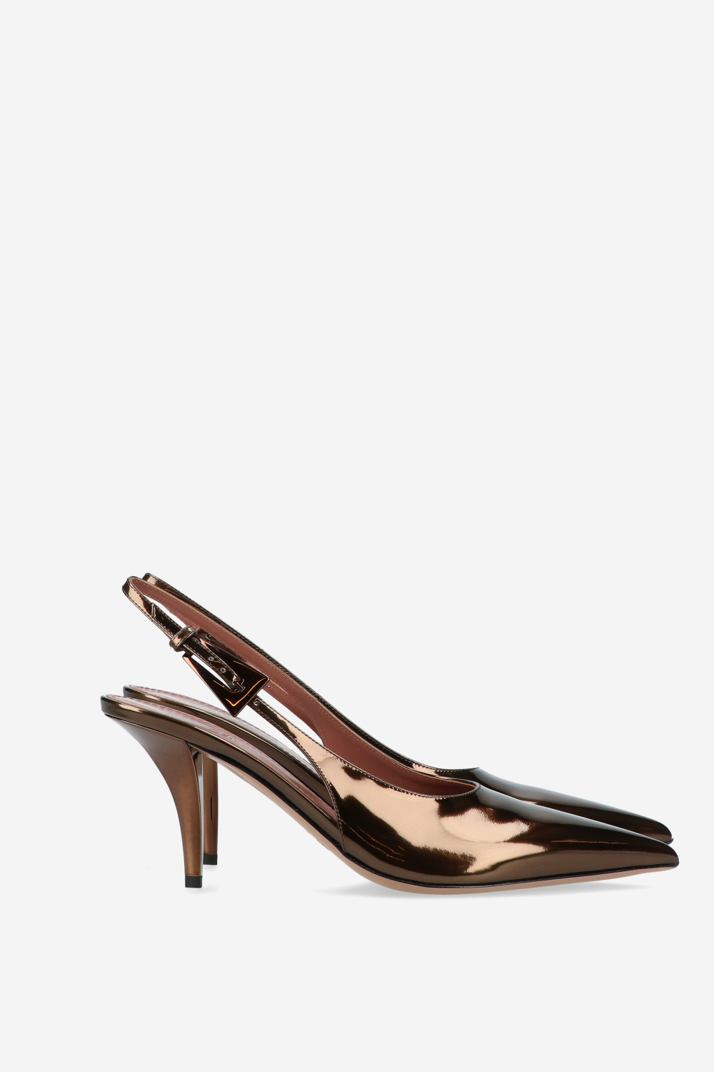 Jessica mirror leather slingbacks