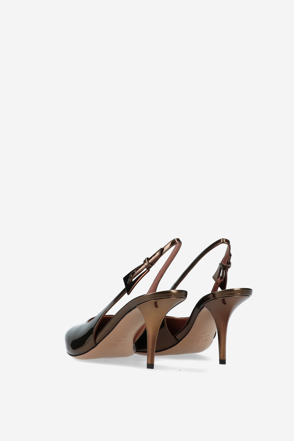 Jessica mirror leather slingbacks