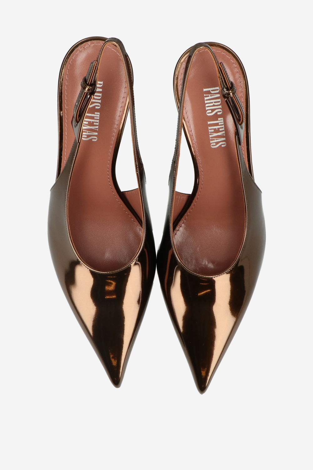 Jessica mirror leather slingbacks