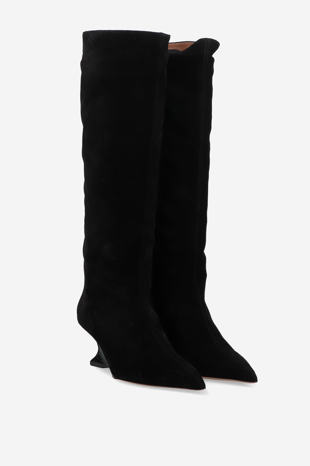 Nina suede printed lizard boots