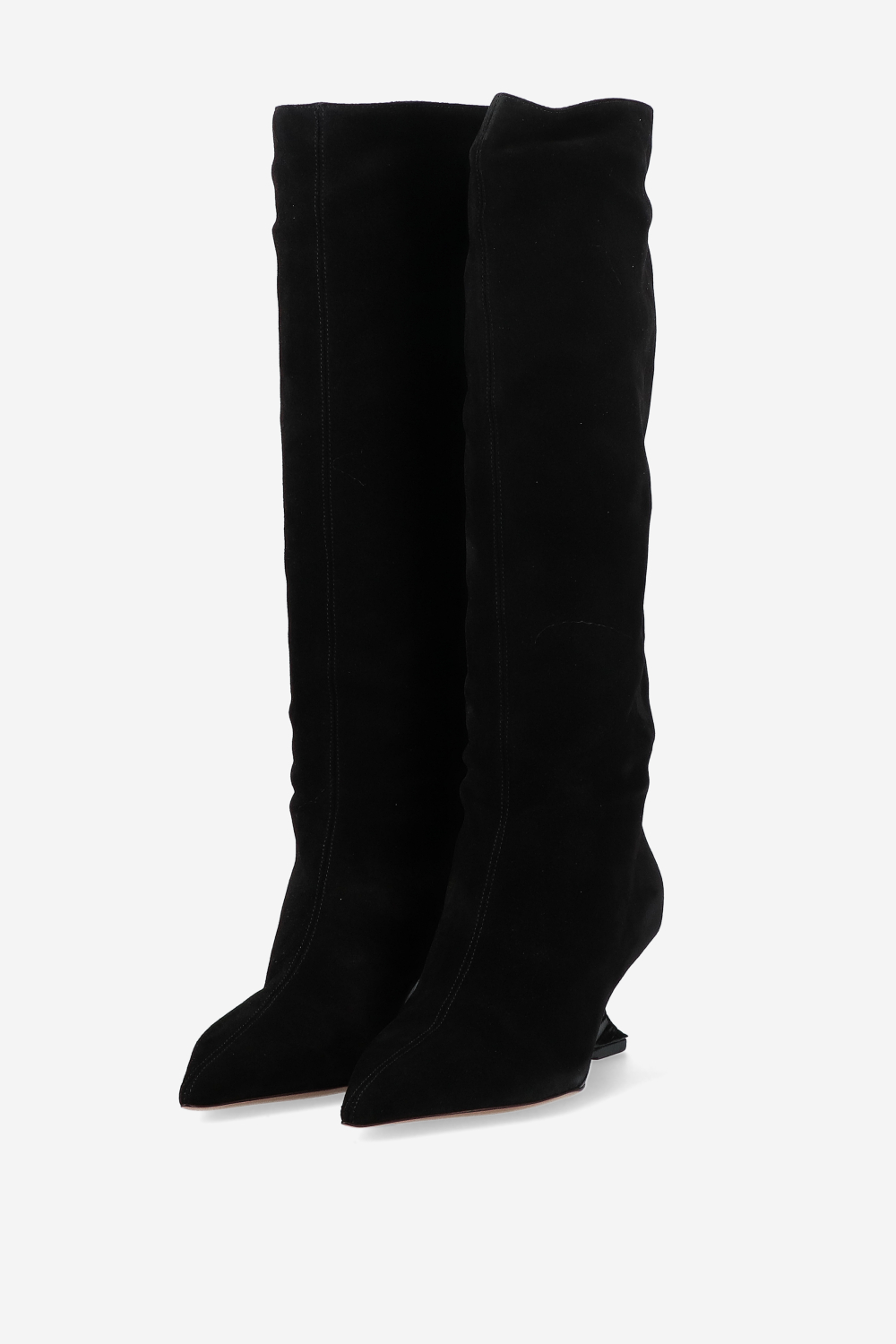 Nina suede printed lizard boots