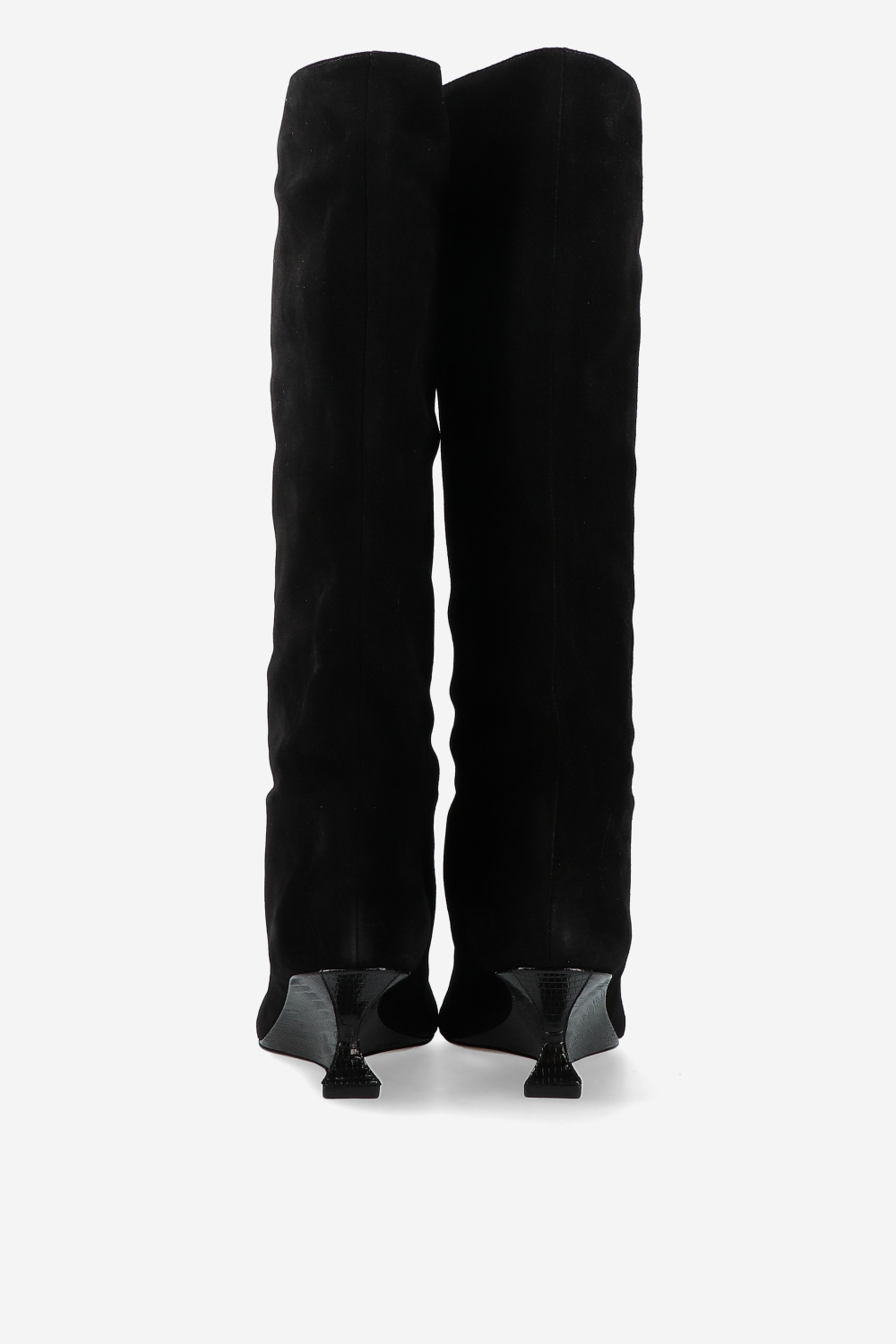 Nina suede printed lizard boots