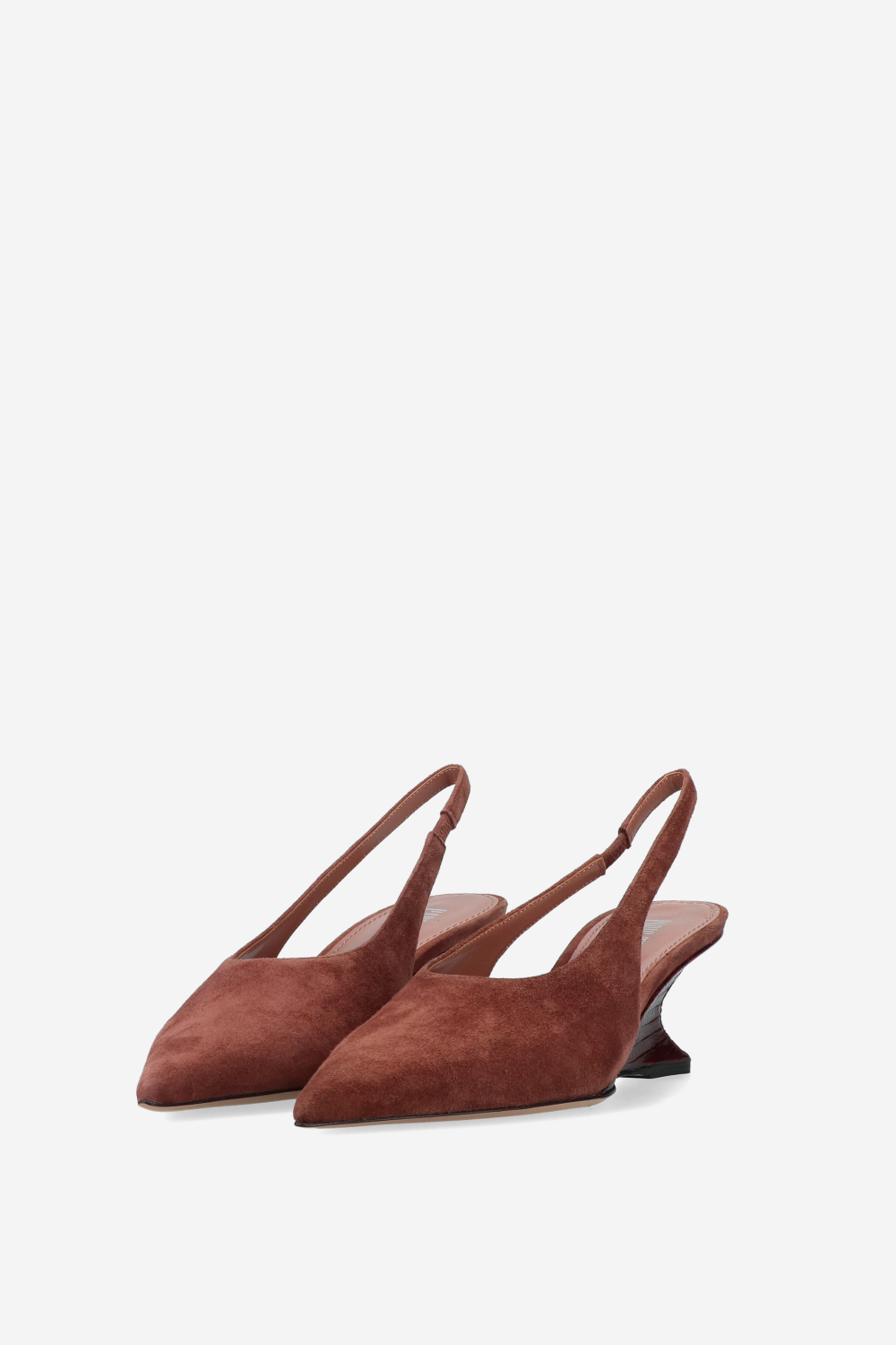 Nina suede printed lizard slingbacks