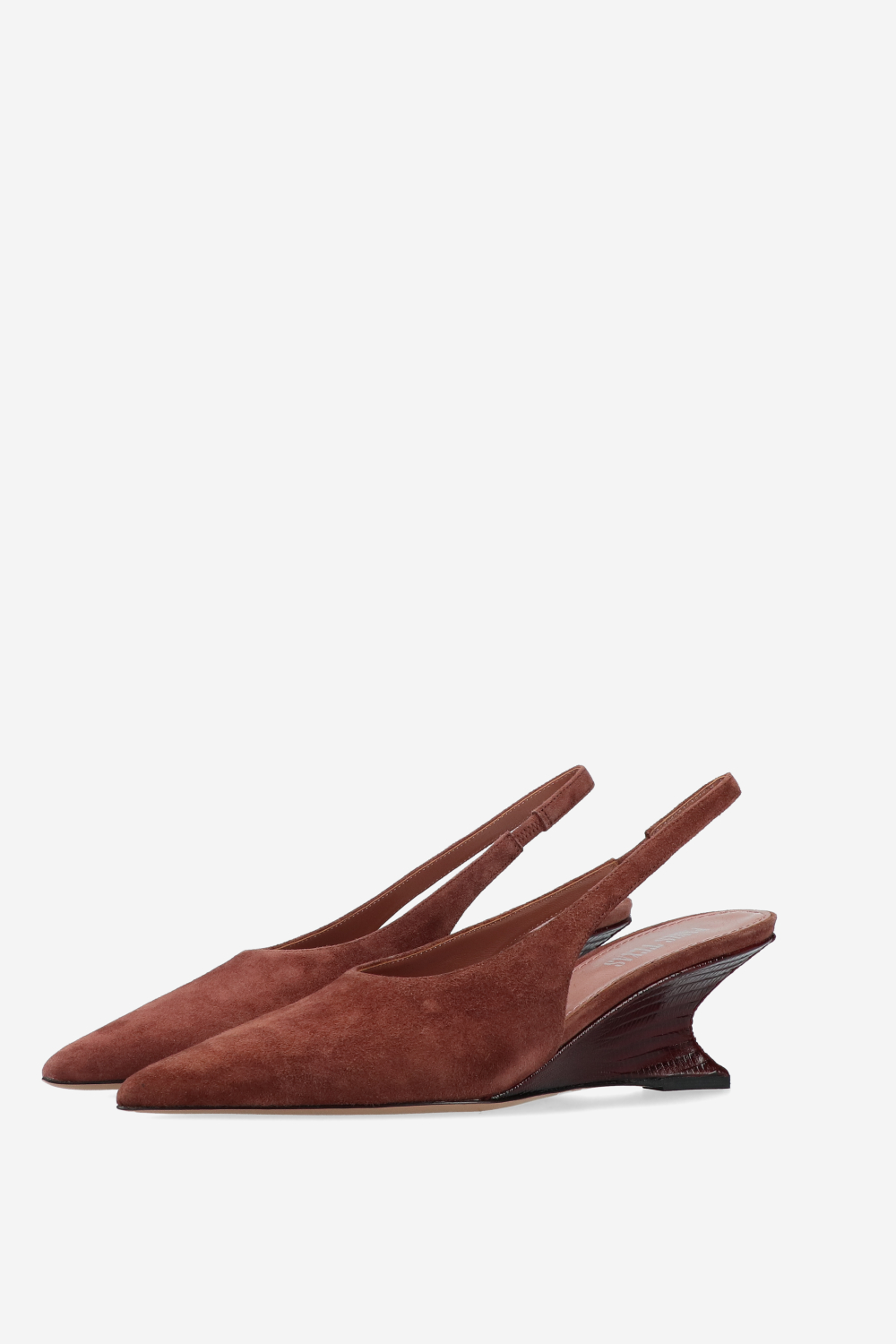 Nina suede printed lizard slingbacks