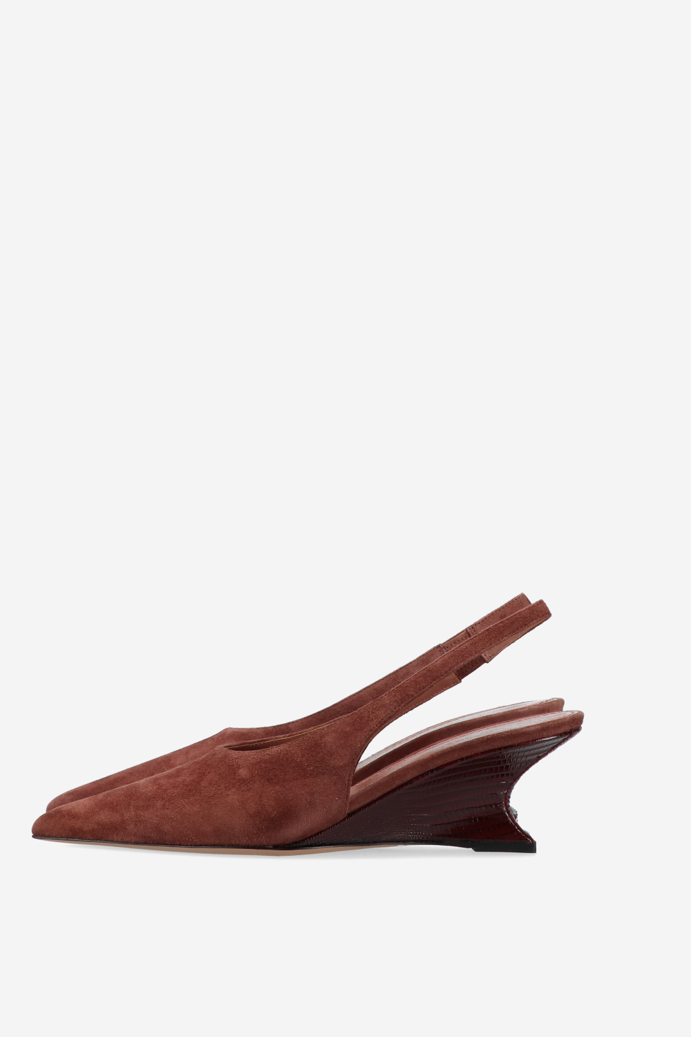 Nina suede printed lizard slingbacks