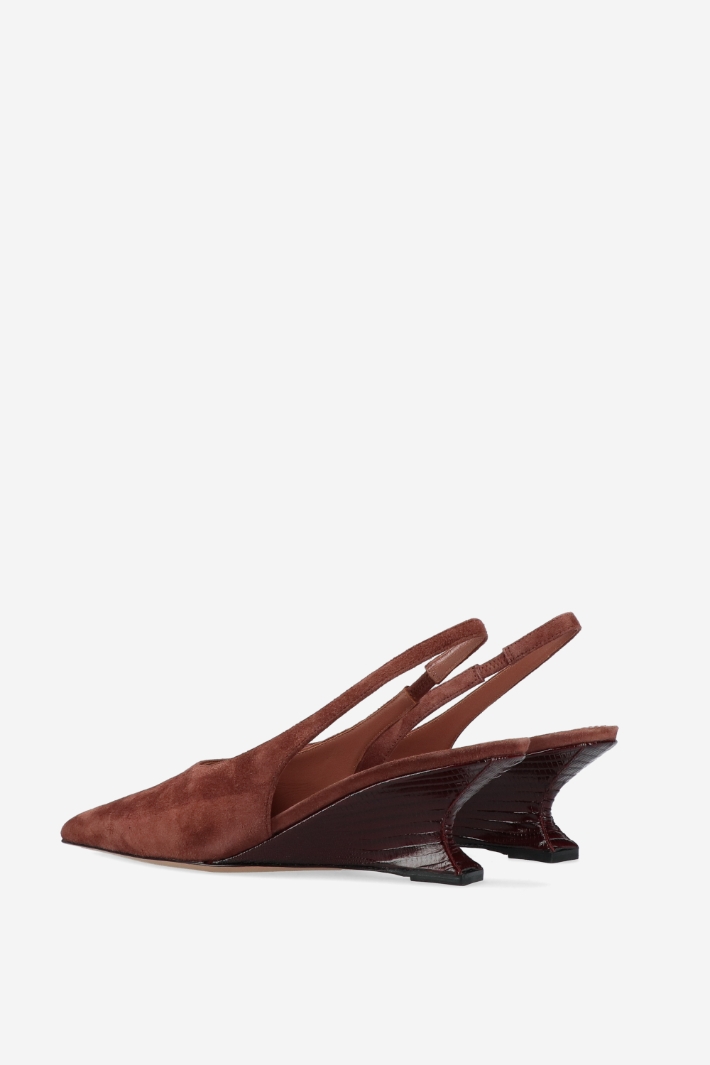 Nina suede printed lizard slingbacks