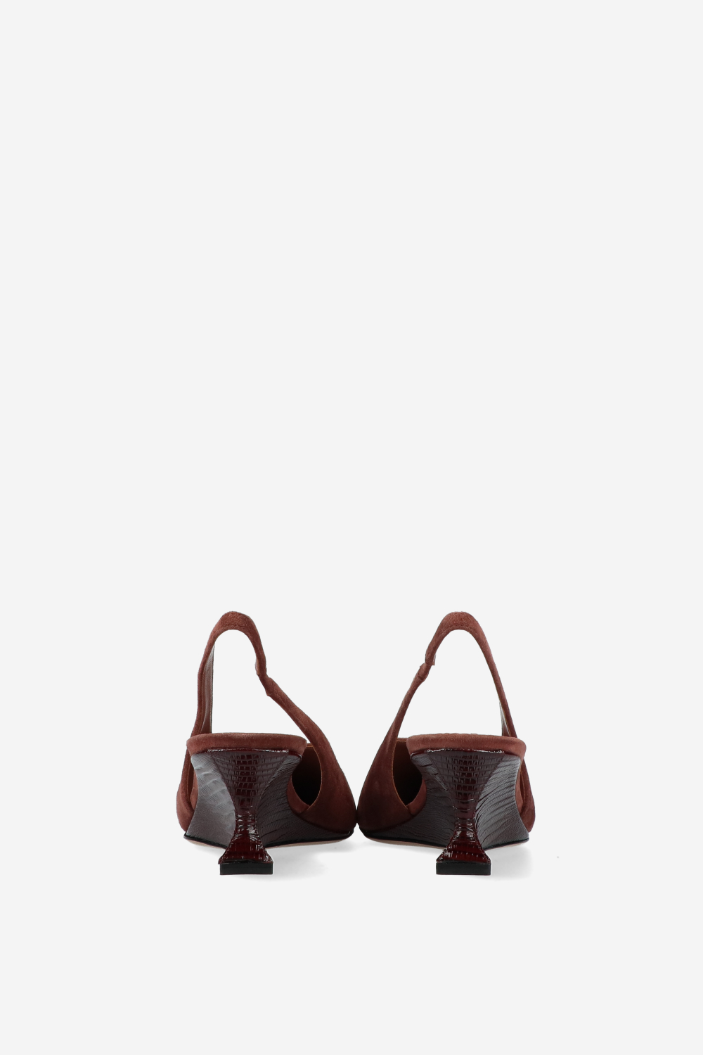 Nina suede printed lizard slingbacks