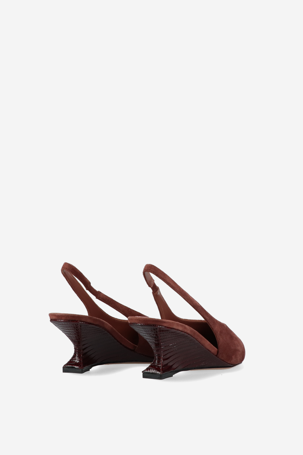 Nina suede printed lizard slingbacks