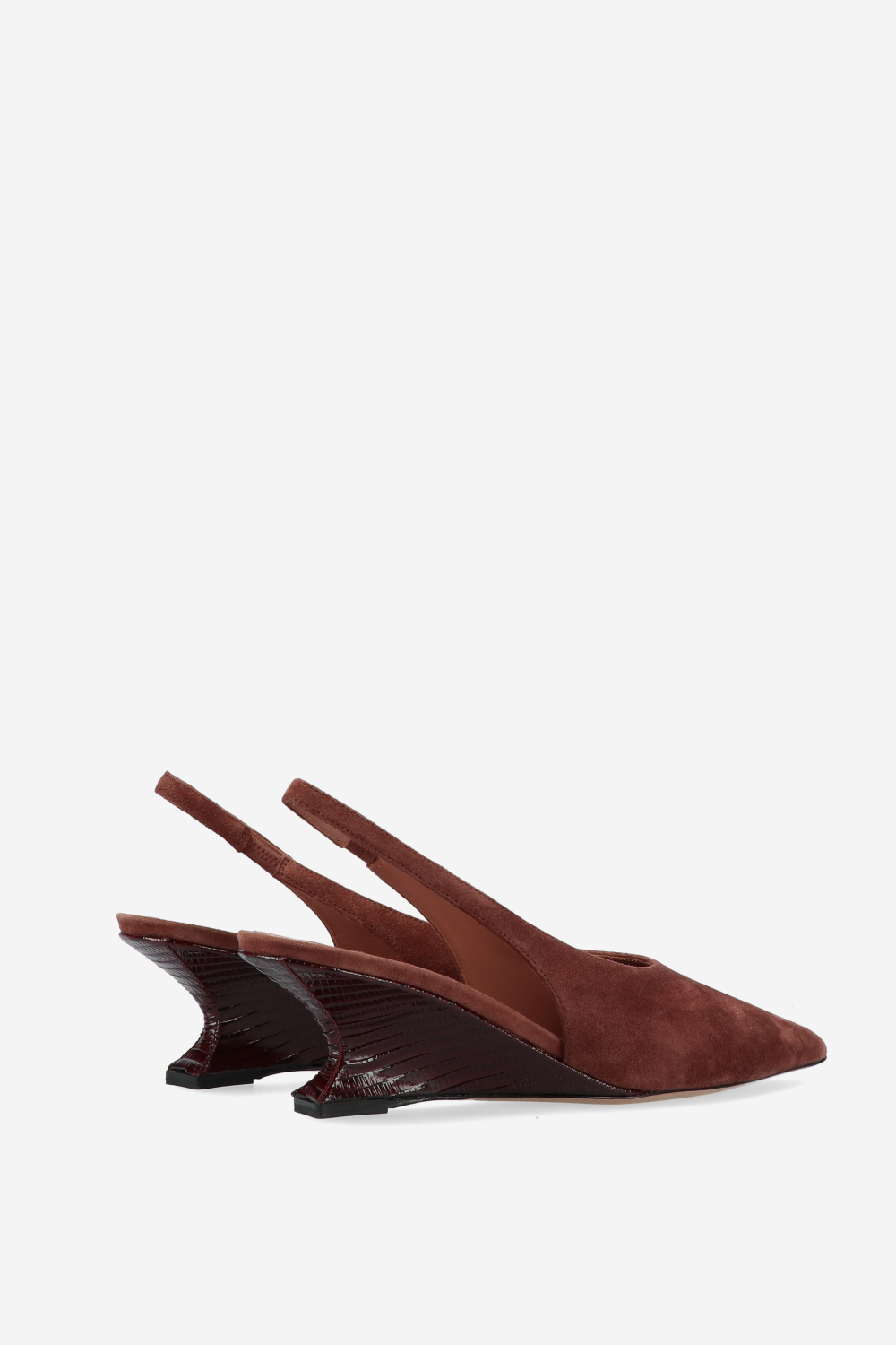 Nina suede printed lizard slingbacks