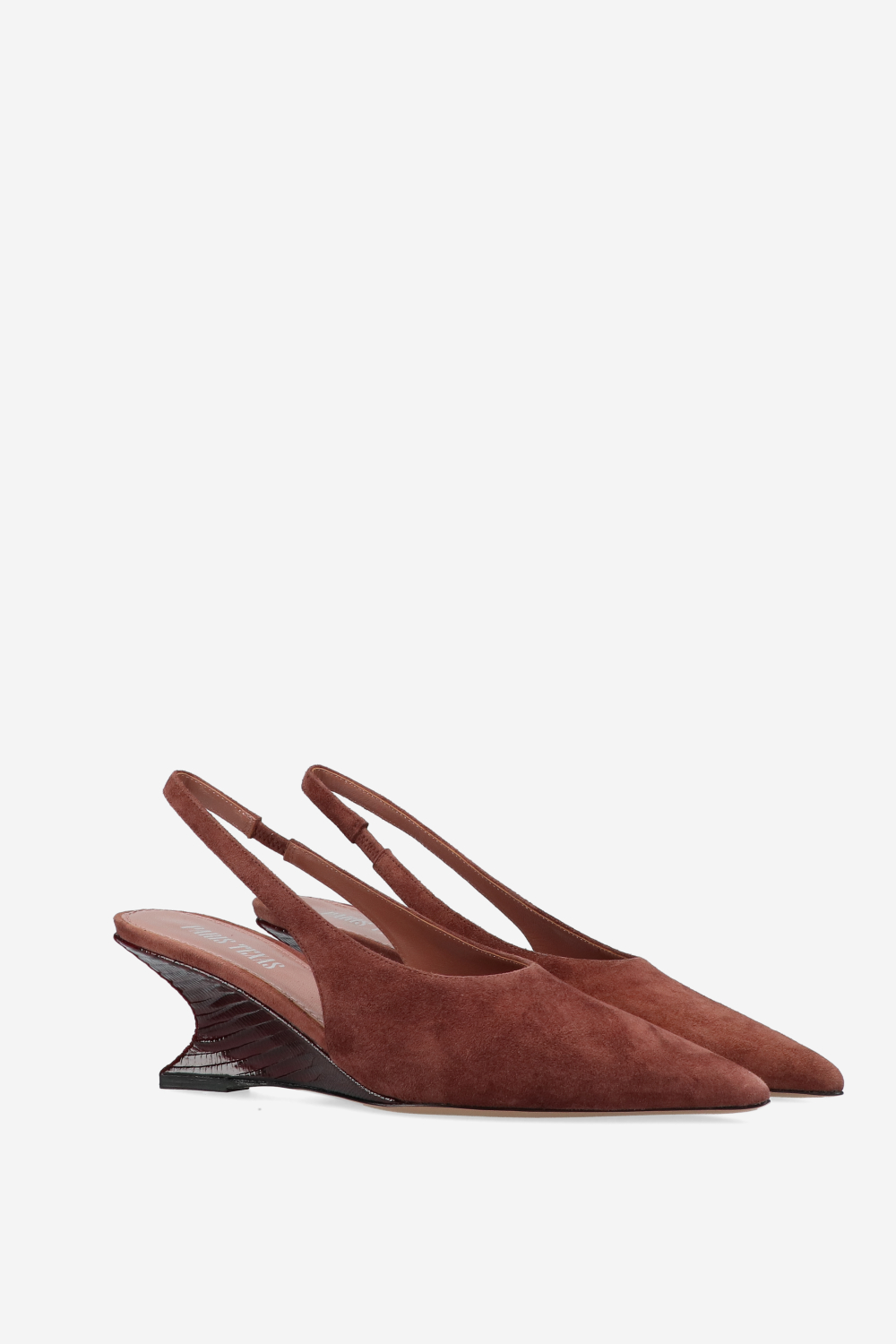 Paris Texas - Nina suede printed lizard slingbacks