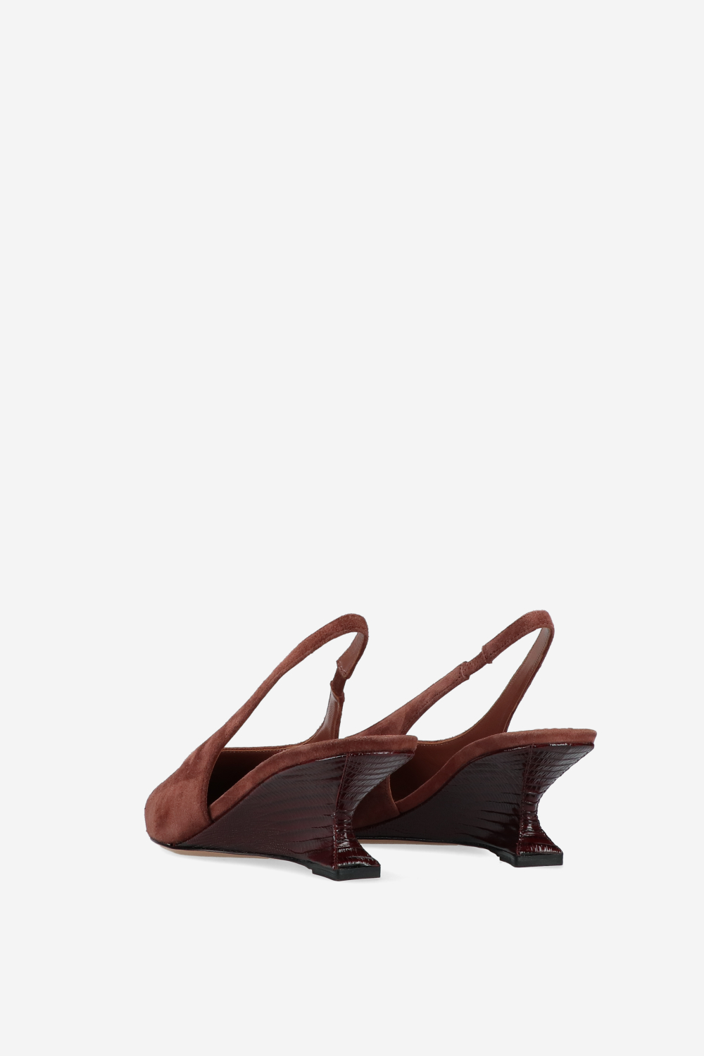 Nina suede printed lizard slingbacks