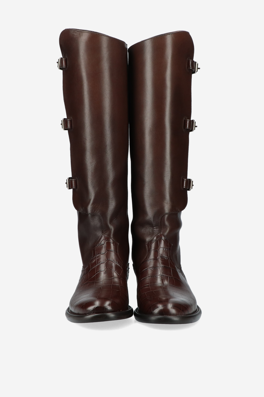 Montana leather buckled boots