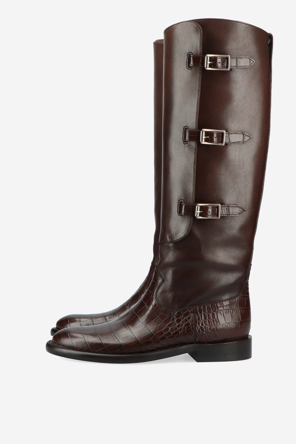 Montana leather buckled boots