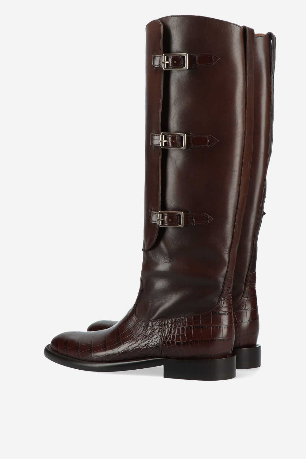 Montana leather buckled boots