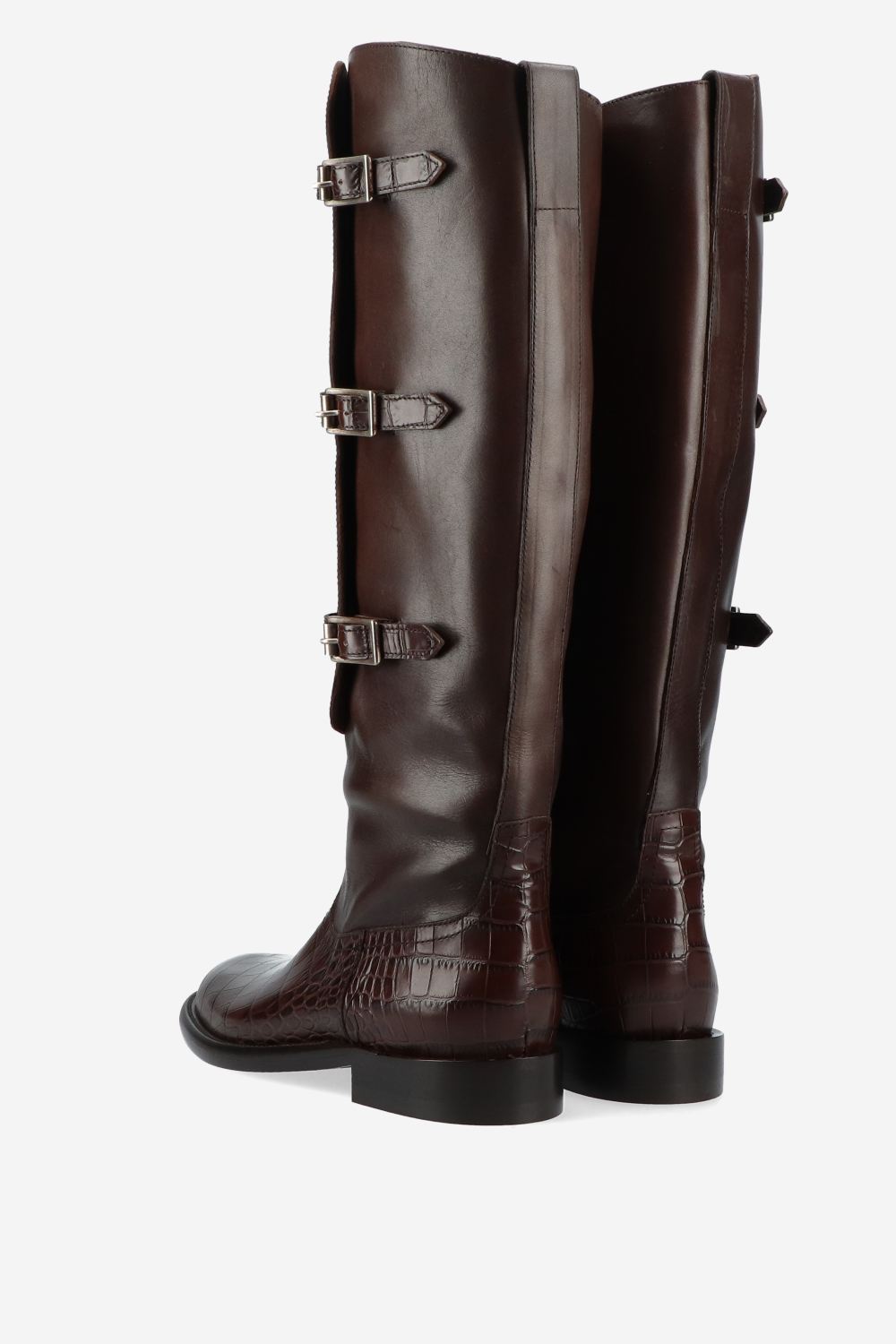 Montana leather buckled boots