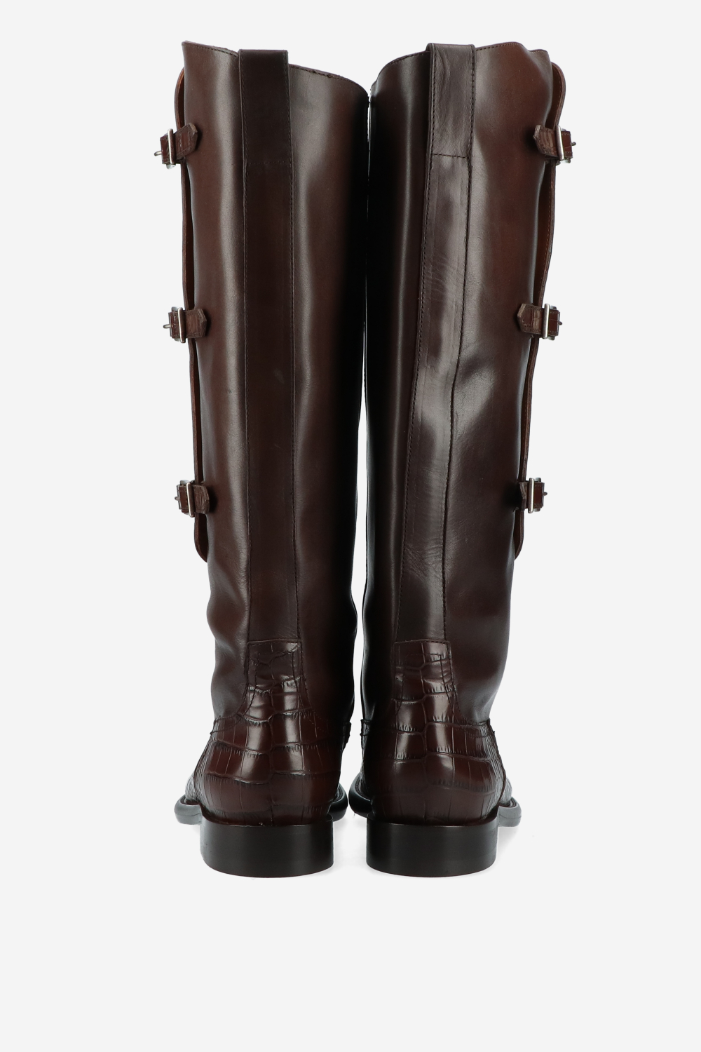 Montana leather buckled boots