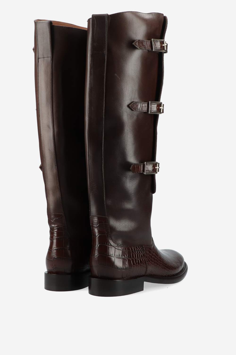 Montana leather buckled boots