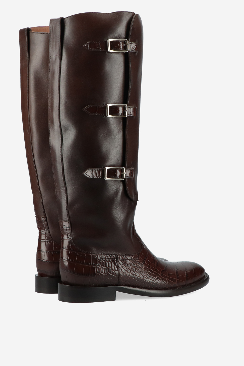 Montana leather buckled boots