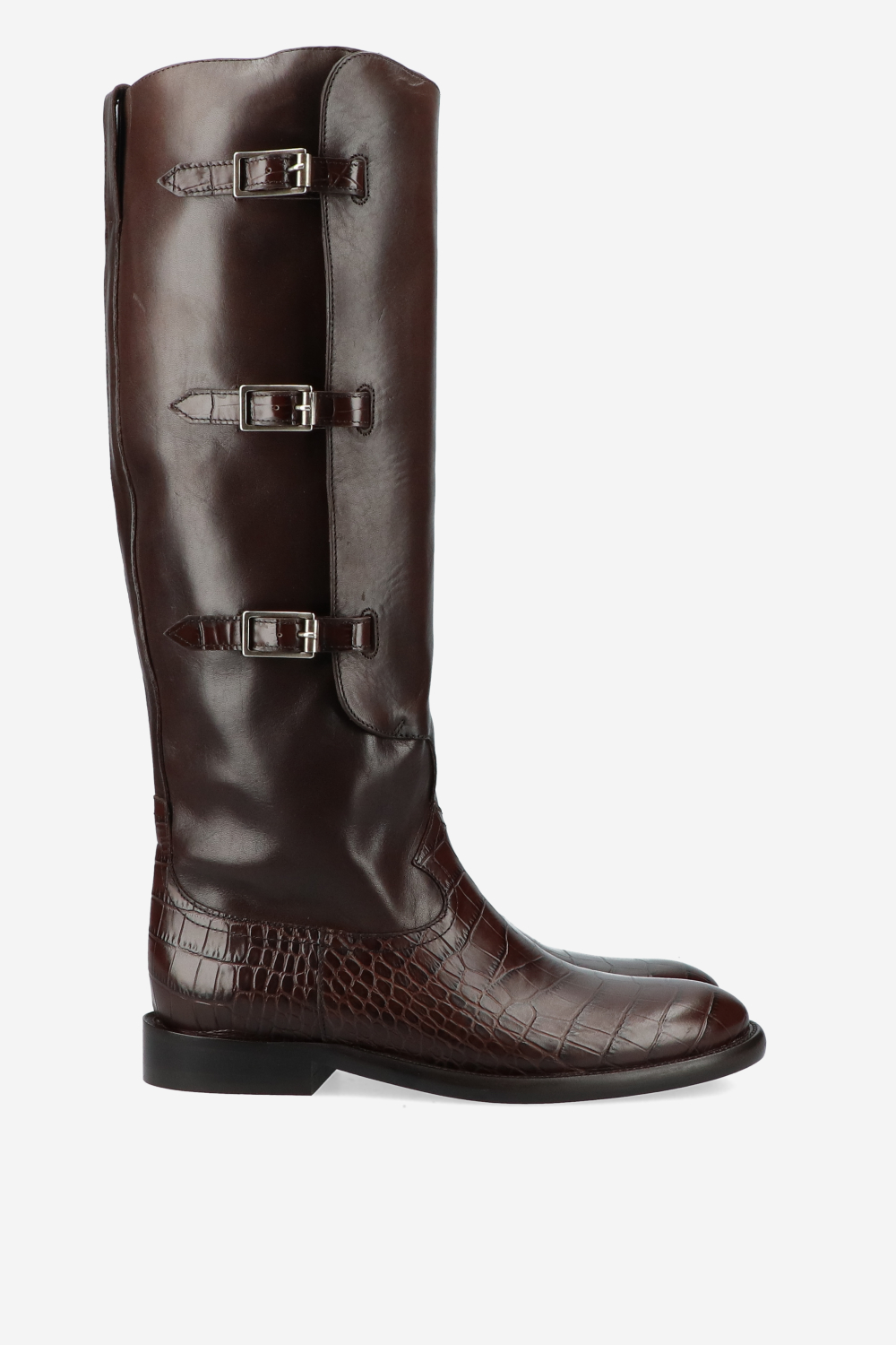 Montana leather buckled boots