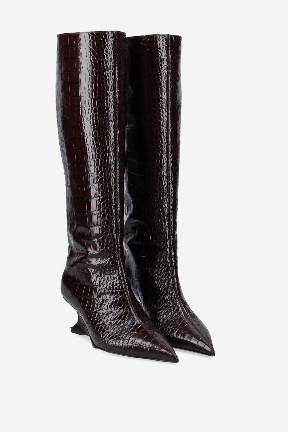 Nina croco leather boots