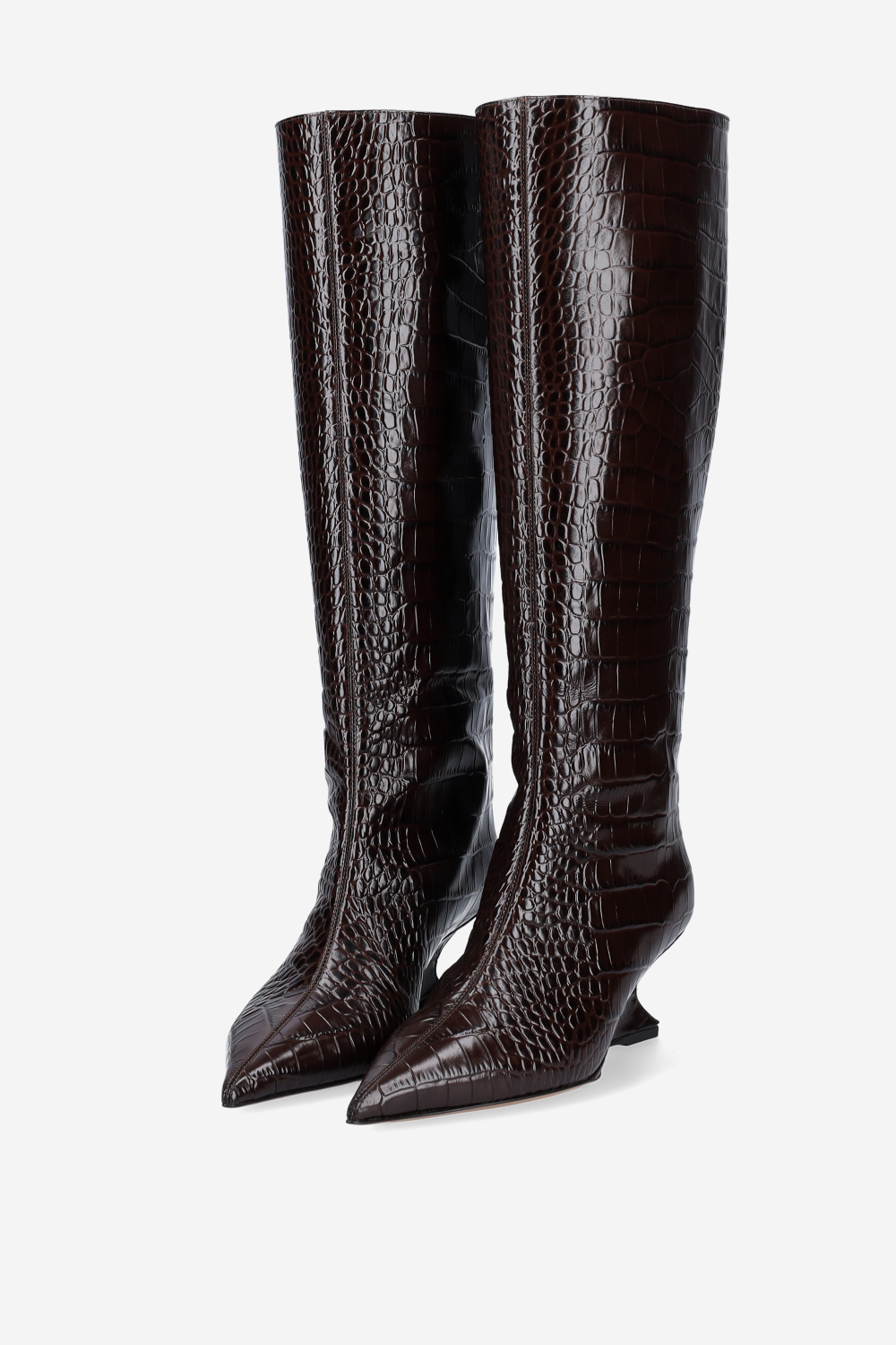 Nina croco leather boots