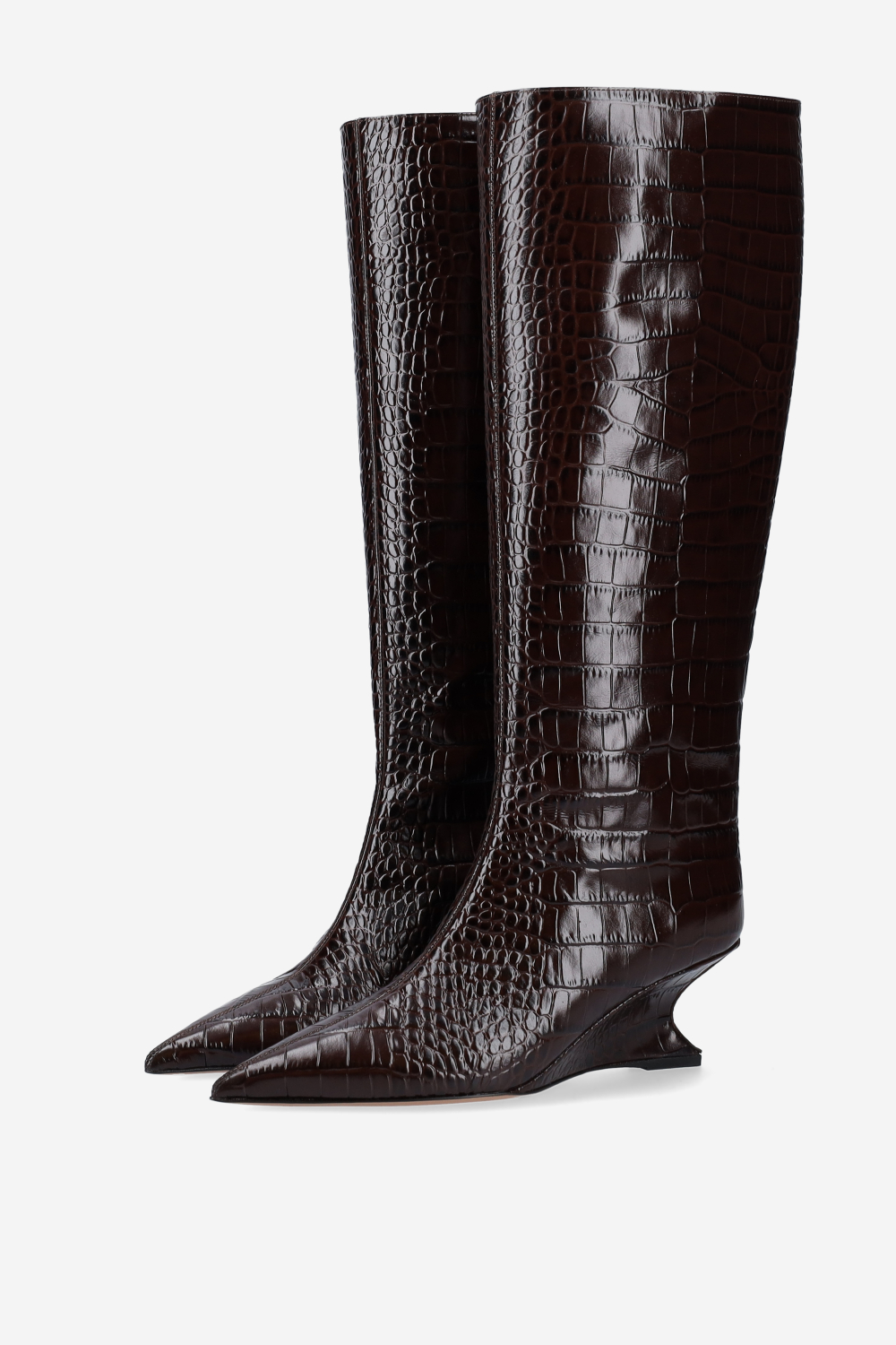 Nina croco leather boots