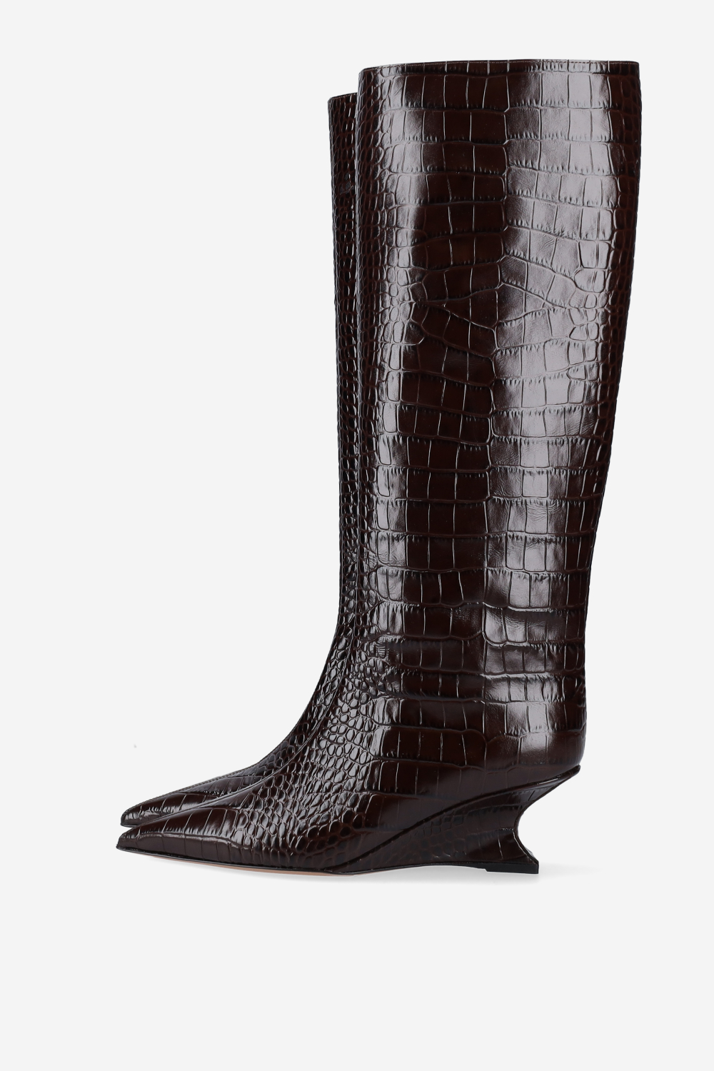 Nina croco leather boots