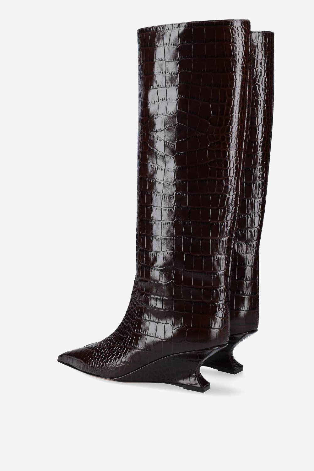 Nina croco leather boots