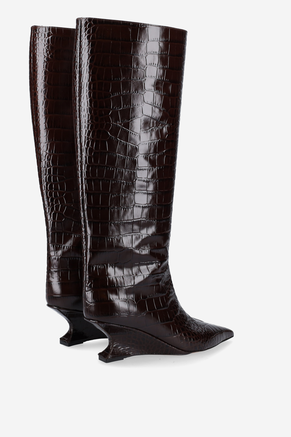 Nina croco leather boots