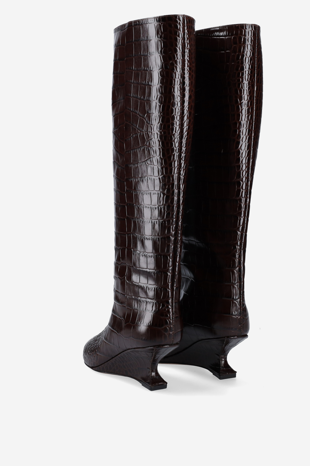 Nina croco leather boots