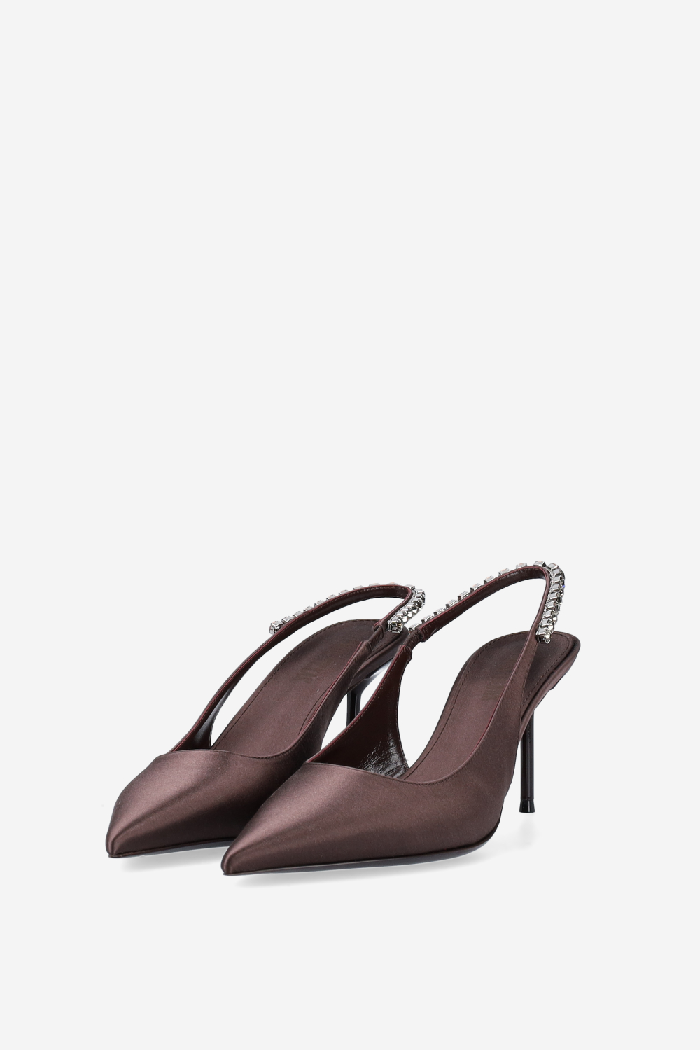 Lidia diamond satin slingbacks