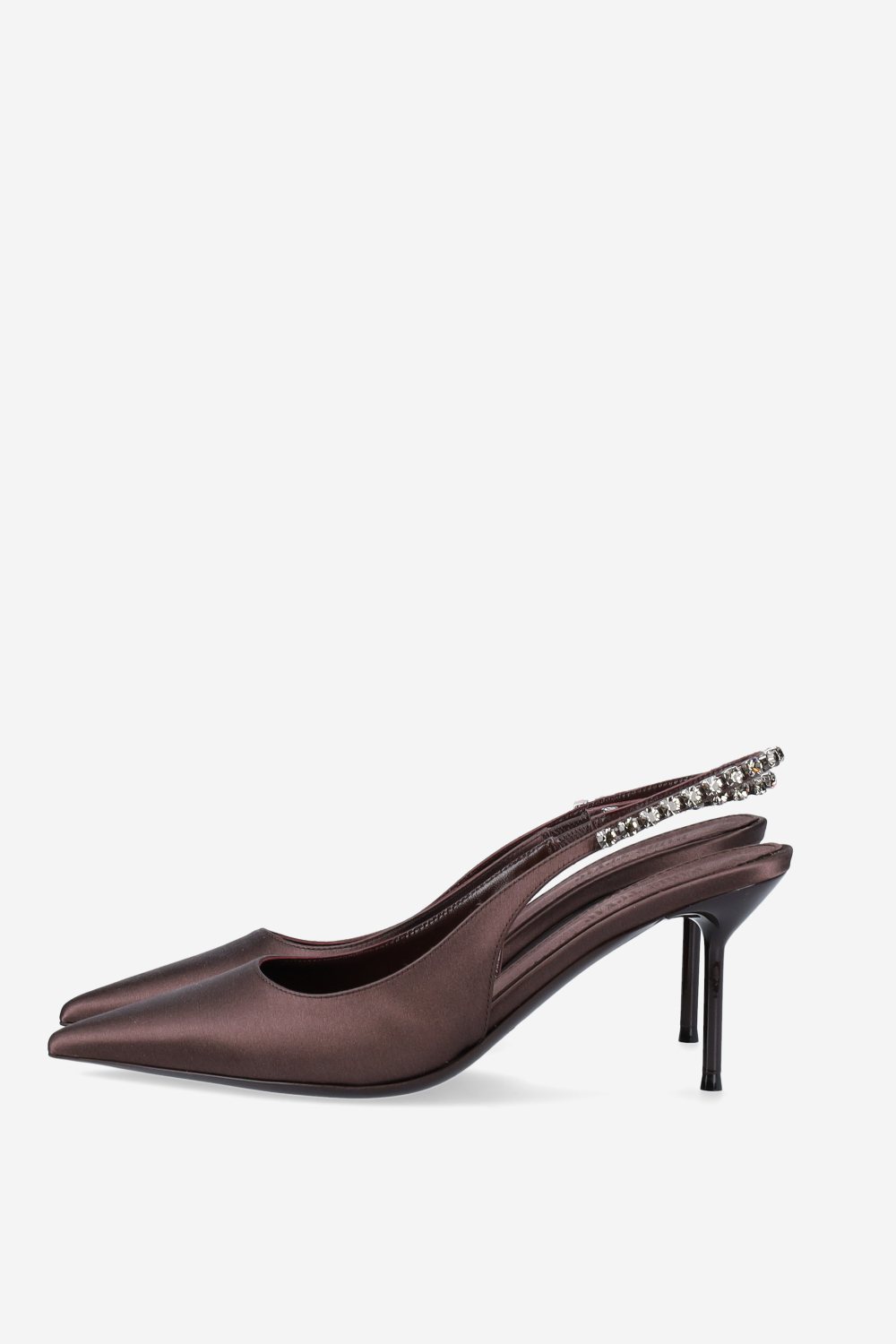 Lidia diamond satin slingbacks