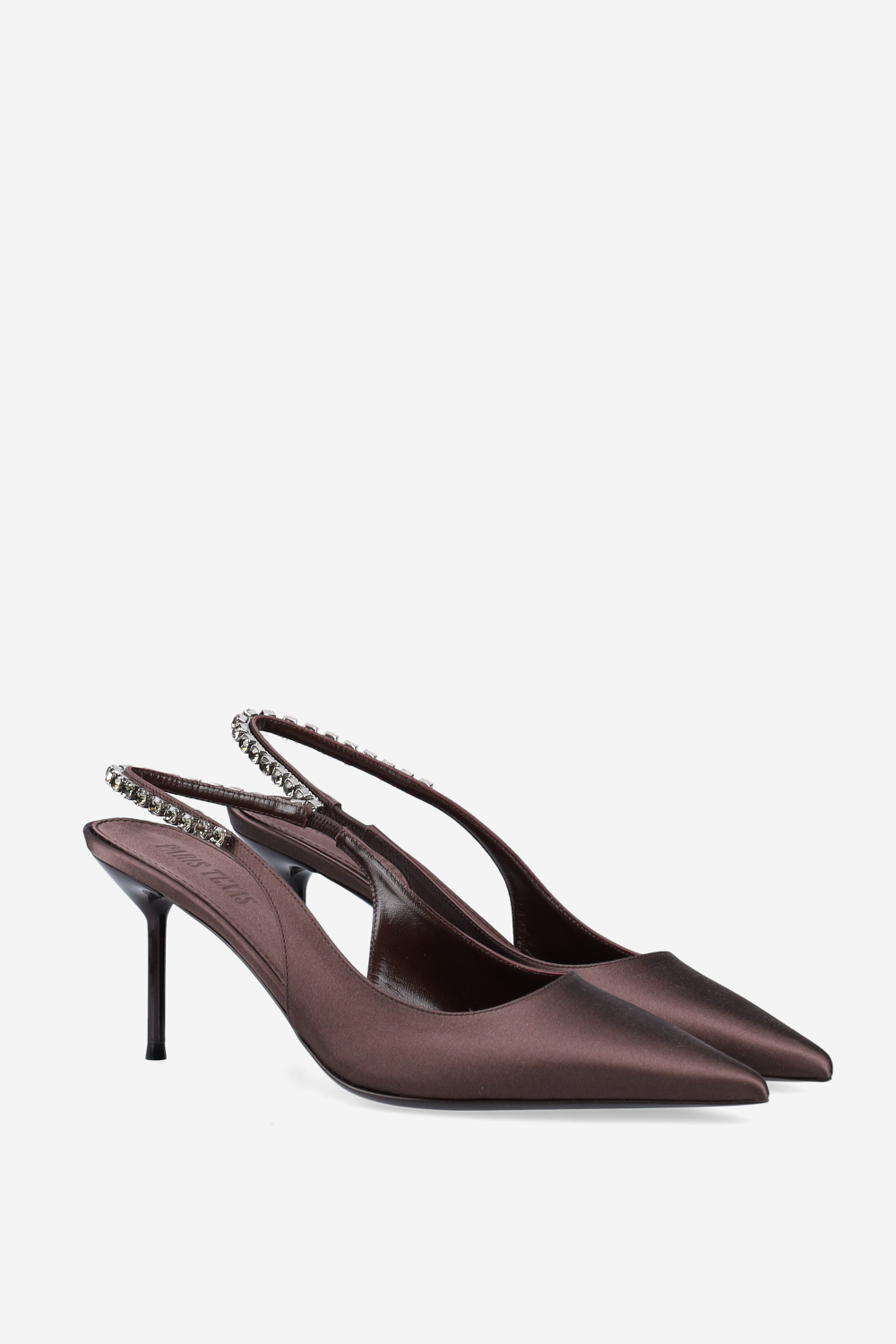 Paris Texas - Lidia diamond satin slingbacks