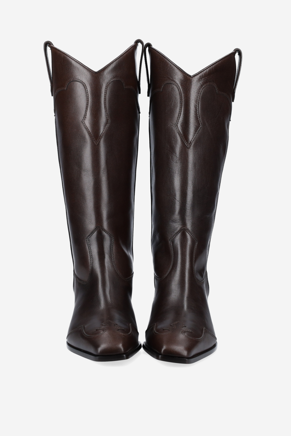 Bettina western leather heeled boots