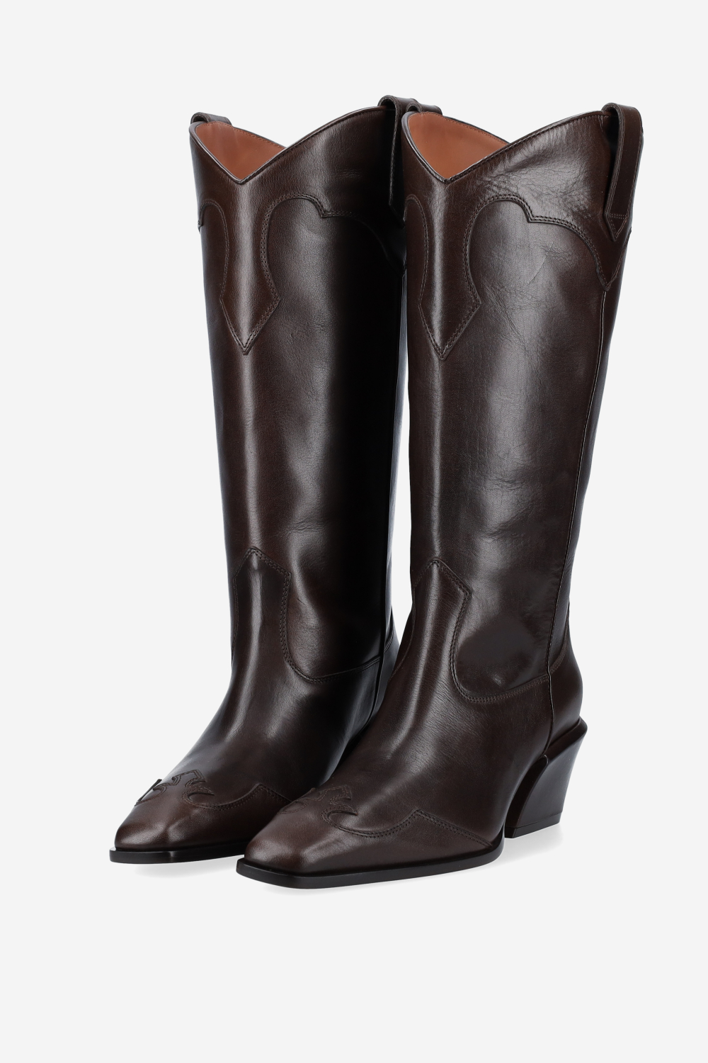 Bettina western leather heeled boots