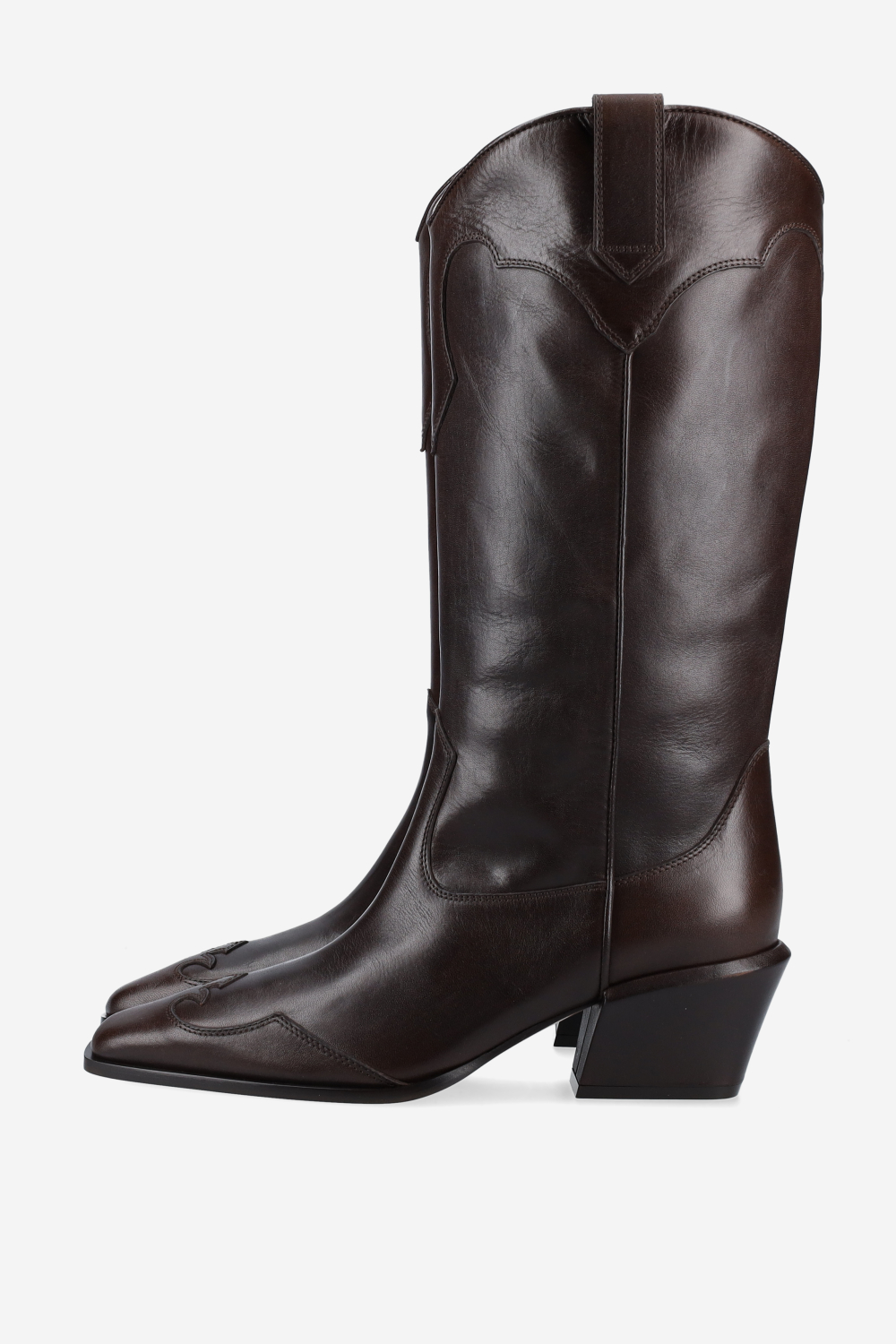 Bettina western leather heeled boots