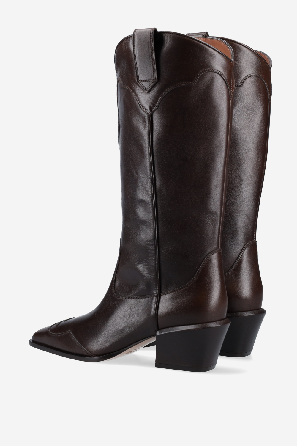 Bettina western leather heeled boots