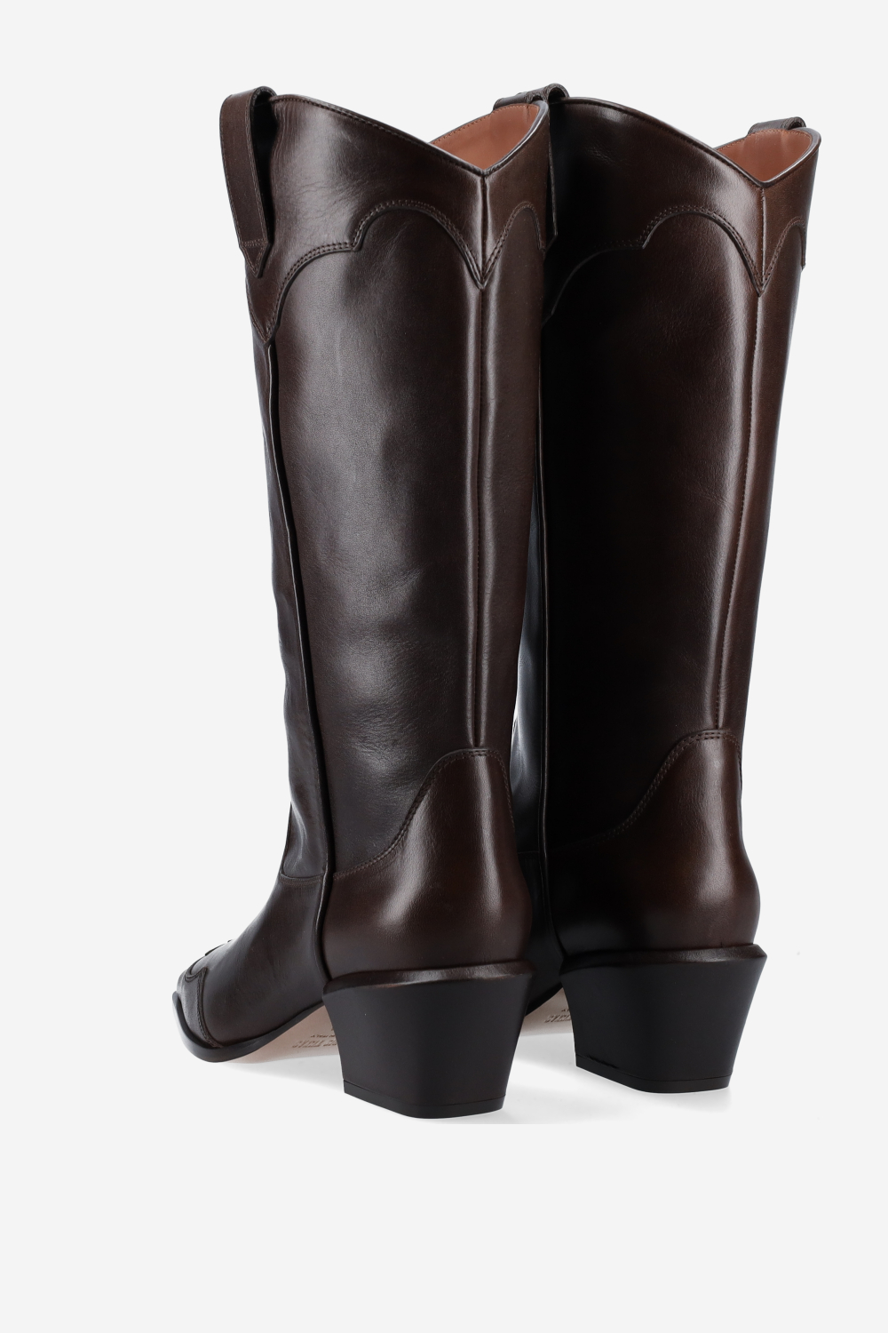 Bettina western leather heeled boots