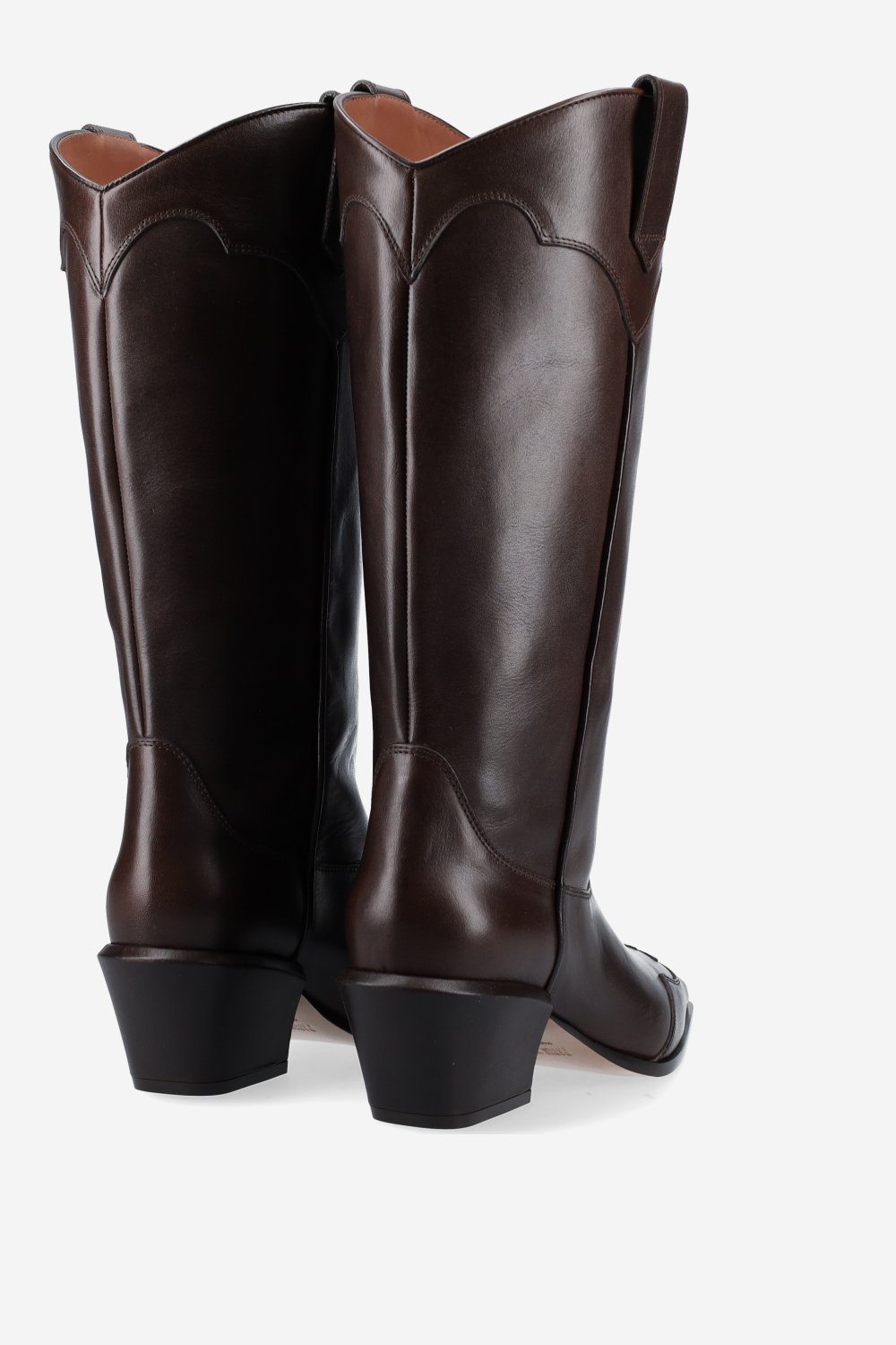 Bettina western leather heeled boots