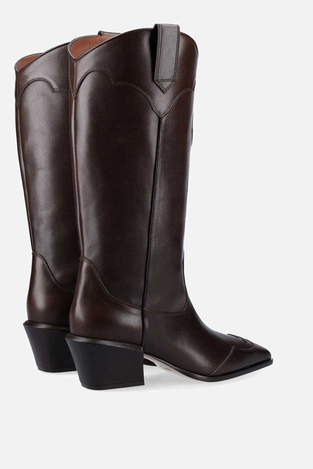 Bettina western leather heeled boots