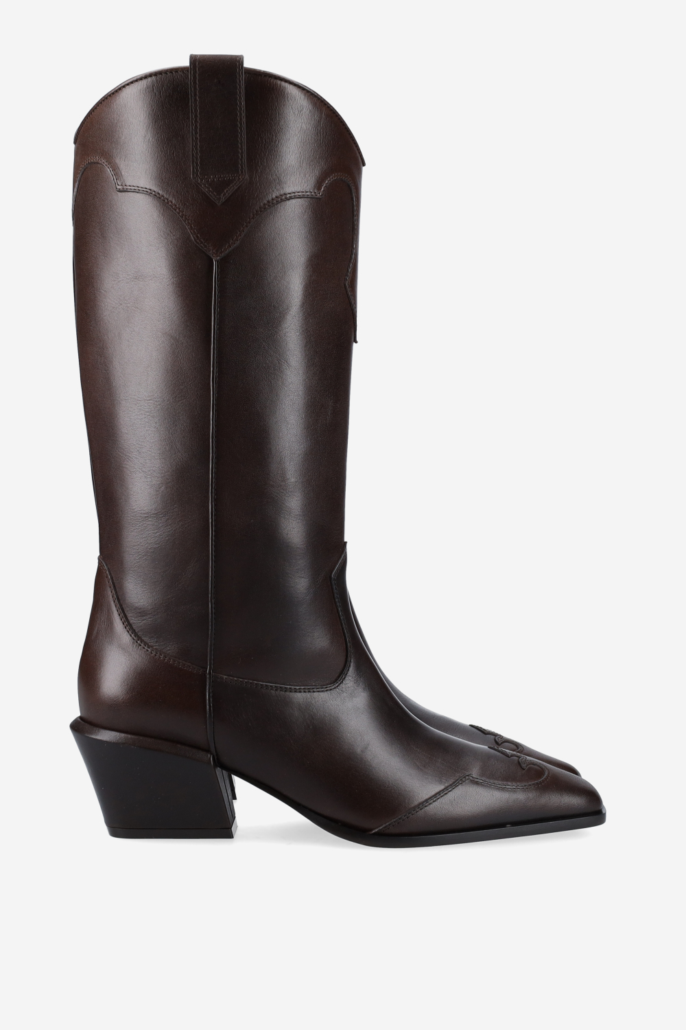 Bettina western leather heeled boots