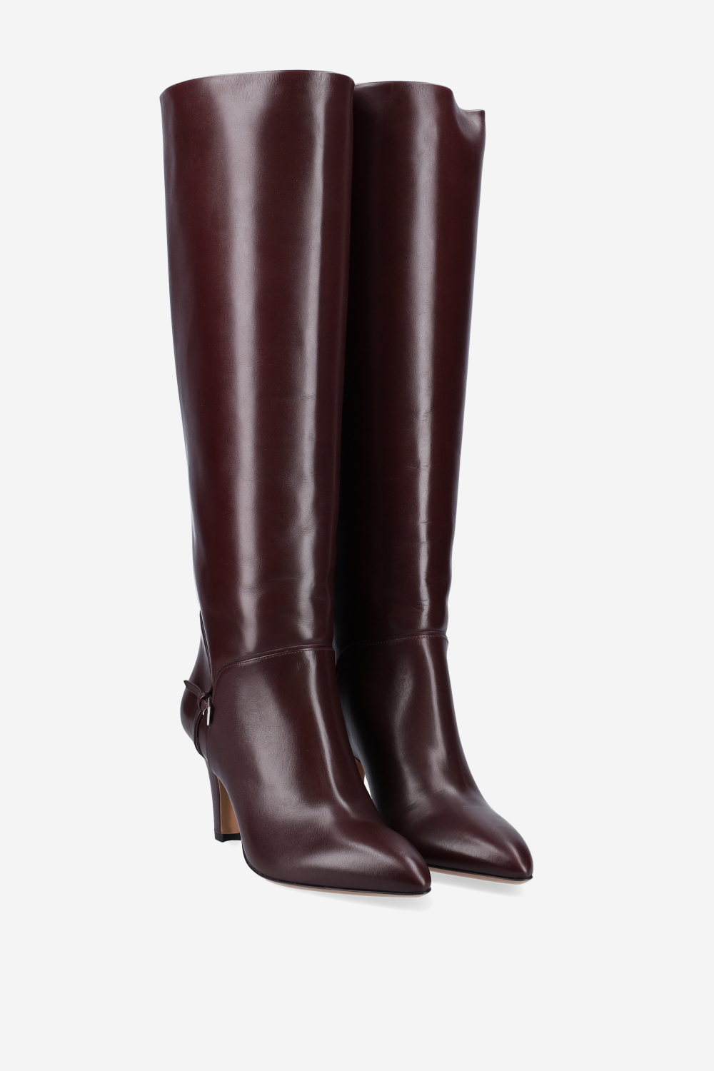 Elsa leather mini buckle boots