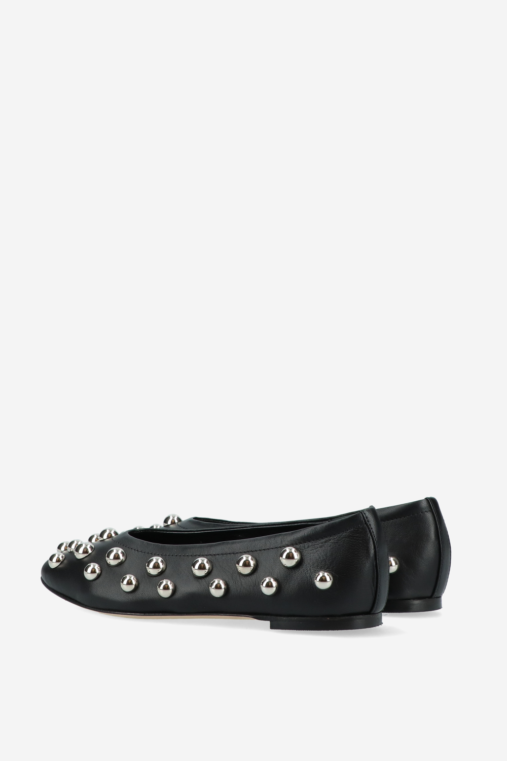 Panne leather studded ballerinas