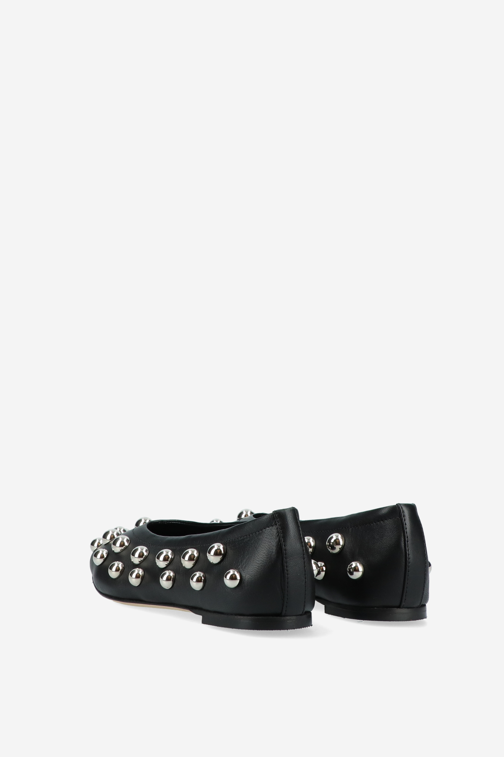 Panne leather studded ballerinas