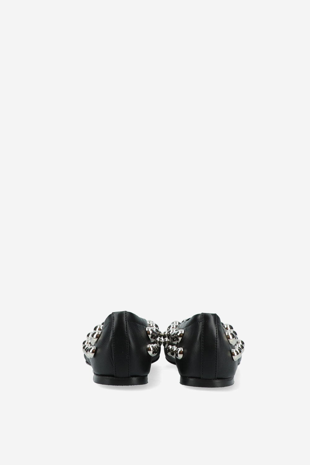Panne leather studded ballerinas
