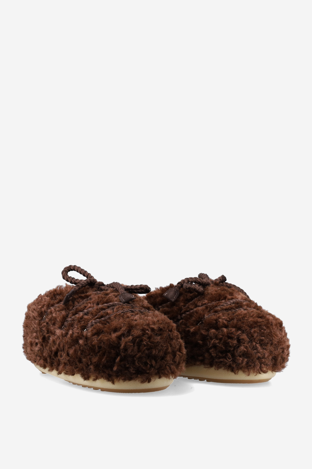 Evx curly faux fur mules