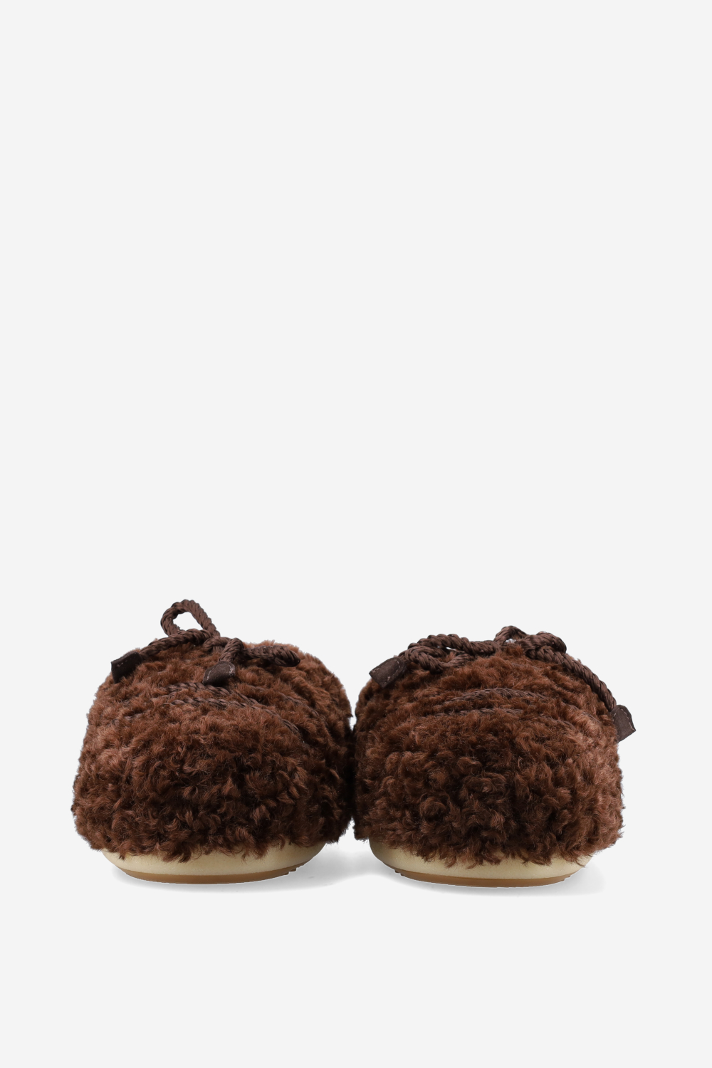 Evx curly faux fur mules